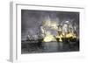 John Paul Jones's Ship, Bon Homme Richard, Defeating the British Serapis, c.1779-null-Framed Giclee Print