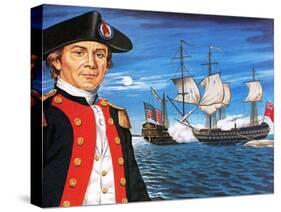 John Paul Jones, with His Ship Flying the Flag of the Rebellious Colonists of North America-John Keay-Stretched Canvas