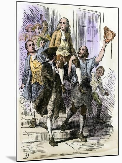 John Peter Zenger Celebrating His Acquittal after Trial for Libel, Colonial New York City, 1735-null-Mounted Giclee Print