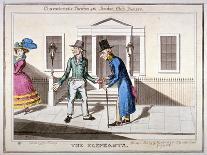 View of Two Drunken Revellers on the Steps of Crockford's Club, London, 1829-John Phillips-Giclee Print