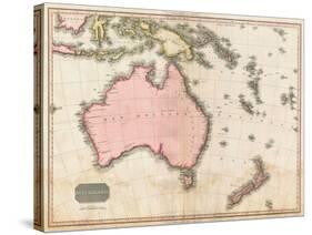 John Pinkerton's Map of Australia and the South West Pacific, 1818-E. J. Pinkerton-Stretched Canvas