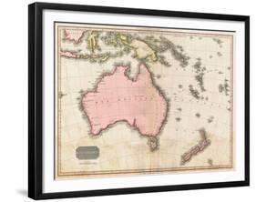 John Pinkerton's Map of Australia and the South West Pacific, 1818-E. J. Pinkerton-Framed Giclee Print