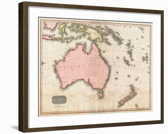 John Pinkerton's Map of Australia and the South West Pacific, 1818-E. J. Pinkerton-Framed Giclee Print