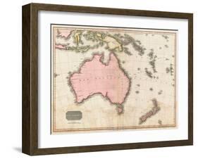 John Pinkerton's Map of Australia and the South West Pacific, 1818-E. J. Pinkerton-Framed Premium Giclee Print