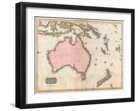 John Pinkerton's Map of Australia and the South West Pacific, 1818-E. J. Pinkerton-Framed Premium Giclee Print