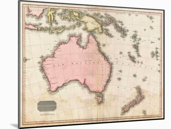 John Pinkerton's Map of Australia and the South West Pacific, 1818-E. J. Pinkerton-Mounted Premium Giclee Print