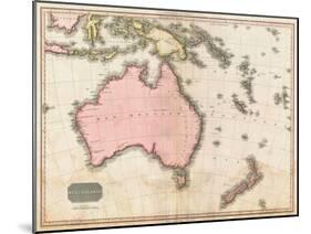 John Pinkerton's Map of Australia and the South West Pacific, 1818-E. J. Pinkerton-Mounted Premium Giclee Print