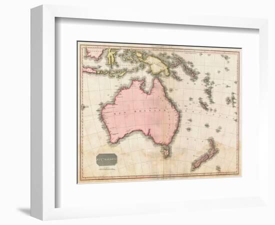 John Pinkerton's Map of Australia and the South West Pacific, 1818-E. J. Pinkerton-Framed Giclee Print