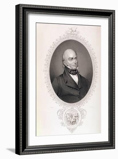 John Quincy Adams (1767-1848) from "The History of the United States," Vol. II, by Charles Mackay-Savinien Edme Dubourjal-Framed Giclee Print