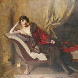 Countess Michael Karolyi, Reclining in a Divan, 1918-John Quincy Adams-Framed Stretched Canvas