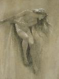 Female Nude Study (Chalk on Paper)-John Robert Dicksee-Mounted Giclee Print