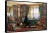 John Ruskin in His Study at Brantwood, Cumbria, 1882-William Gersham Collingwood-Framed Stretched Canvas