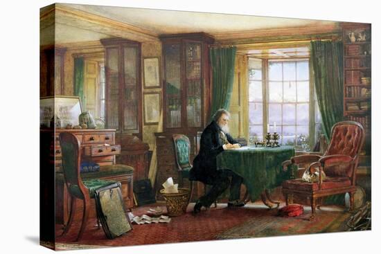 John Ruskin in His Study at Brantwood, Cumbria, 1882-William Gersham Collingwood-Stretched Canvas