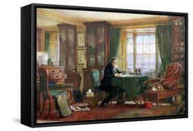 John Ruskin in His Study at Brantwood, Cumbria, 1882-William Gersham Collingwood-Framed Stretched Canvas