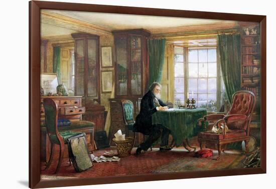 John Ruskin in His Study at Brantwood, Cumbria, 1882-William Gersham Collingwood-Framed Giclee Print