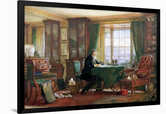 John Ruskin in His Study at Brantwood, Cumbria, 1882-William Gersham Collingwood-Framed Giclee Print