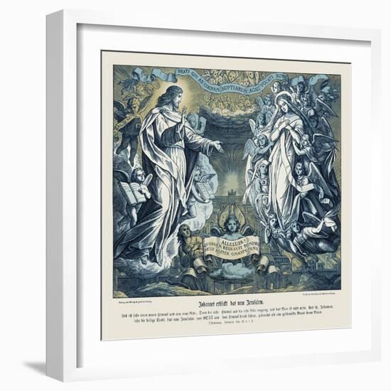 John's vision of the new Jerusalem, Revelation-Julius Schnorr von Carolsfeld-Framed Giclee Print