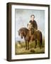 John Samuel Bradford as a Boy Seated on a Shetland Pony with a Pug Dog-Gourlay Steell-Framed Giclee Print