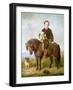 John Samuel Bradford as a Boy Seated on a Shetland Pony with a Pug Dog-Gourlay Steell-Framed Giclee Print