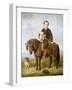 John Samuel Bradford as a Boy Seated on a Shetland Pony with a Pug Dog-Gourlay Steell-Framed Giclee Print