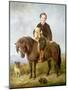 John Samuel Bradford as a Boy Seated on a Shetland Pony with a Pug Dog-Gourlay Steell-Mounted Giclee Print