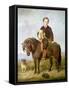 John Samuel Bradford as a Boy Seated on a Shetland Pony with a Pug Dog-Gourlay Steell-Framed Stretched Canvas