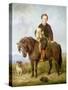 John Samuel Bradford as a Boy Seated on a Shetland Pony with a Pug Dog-Gourlay Steell-Stretched Canvas