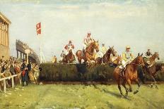 The Grand National Steeplechase: Valentine's Jump-John Sanderson Wells-Stretched Canvas