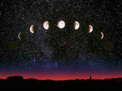 Composite Time-lapse Image of the Lunar Phases