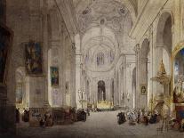 The Interior of the Church of St. Sulpice, Paris-John Scarlett Davis-Stretched Canvas