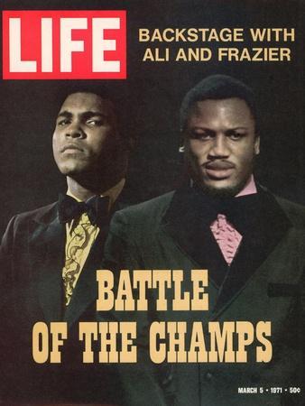 Boxers Muhammad Ali and Joe Frazier, March 5, 1971