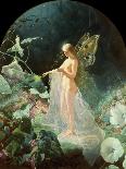 Titania Lying on a Leaf (W/C and Gouache)-John Simmons-Giclee Print