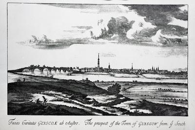 The Prospect of the Town of Glasgow from Ye South, from 'Theatrum Scotiae' by John Slezer, 1693