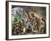 John Smith Saved by Pocahontas, Jamestown Colony, Virginia Colony, c.1607-null-Framed Giclee Print