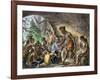 John Smith Saved by Pocahontas, Jamestown Colony, Virginia Colony, c.1607-null-Framed Giclee Print