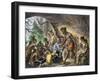 John Smith Saved by Pocahontas, Jamestown Colony, Virginia Colony, c.1607-null-Framed Giclee Print