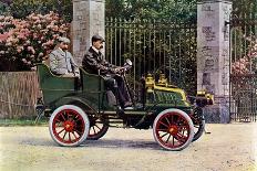 Two Edwardian Gentlemen Sitting in a Motor Car, 1902-1903-John & Son Swan-Stretched Canvas