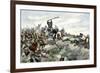John Stark Leading a Charge of New Hampshire Militia at the Battle of Bennington, Vermont, c.1777-null-Framed Giclee Print
