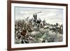 John Stark Leading a Charge of New Hampshire Militia at the Battle of Bennington, Vermont, c.1777-null-Framed Giclee Print