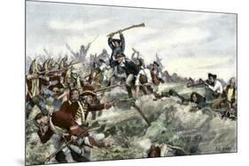 John Stark Leading a Charge of New Hampshire Militia at the Battle of Bennington, Vermont, c.1777-null-Mounted Giclee Print