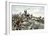 John Stark Leading a Charge of New Hampshire Militia at the Battle of Bennington, Vermont, c.1777-null-Framed Giclee Print