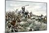 John Stark Leading a Charge of New Hampshire Militia at the Battle of Bennington, Vermont, c.1777-null-Mounted Giclee Print