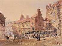 Old Buildings, Union Street and Corn Exchange before Town Hall Was Built (Bodycolour on Paper)-John Storey-Giclee Print