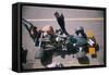 John Surtees in His Brm at the British Grand Prix, Silverstone, Northamptonshire, 1969-null-Framed Stretched Canvas