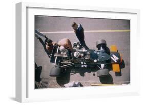 John Surtees in His Brm at the British Grand Prix, Silverstone, Northamptonshire, 1969-null-Framed Photographic Print