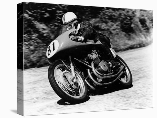 John Surtees on an MV Agusta, Isle of Man Senior TT, 1956-null-Stretched Canvas