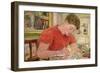 John Tanton Writing in My Studio, 1955-Peter Samuelson-Framed Giclee Print