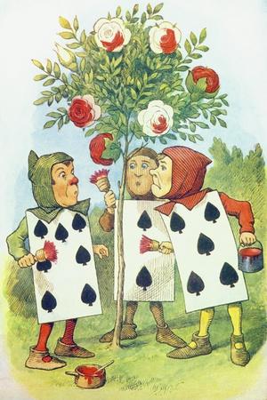 The Playing Cards Painting the Rose Bush, Illustration from Alice in Wonderland by Lewis Carroll