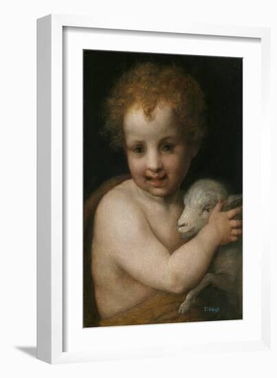 John the Baptist as Child-Andrea del Sarto-Framed Premium Giclee Print