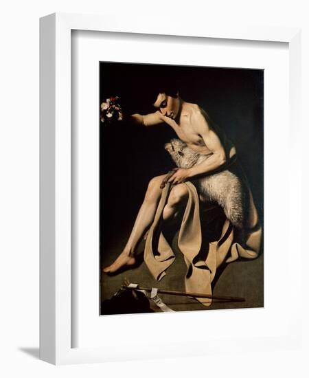 John the Baptist Playing with a Lamb-Michelangelo Merisi da Caravaggio-Framed Giclee Print